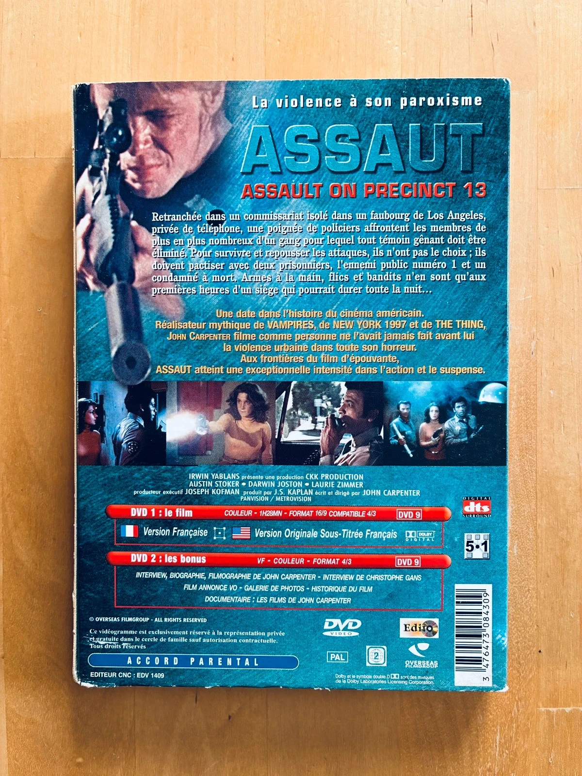 DVD Assaut de John Carpenter edição colecionador. – photo 2